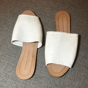 Chinese Laundry White Slide Sandals